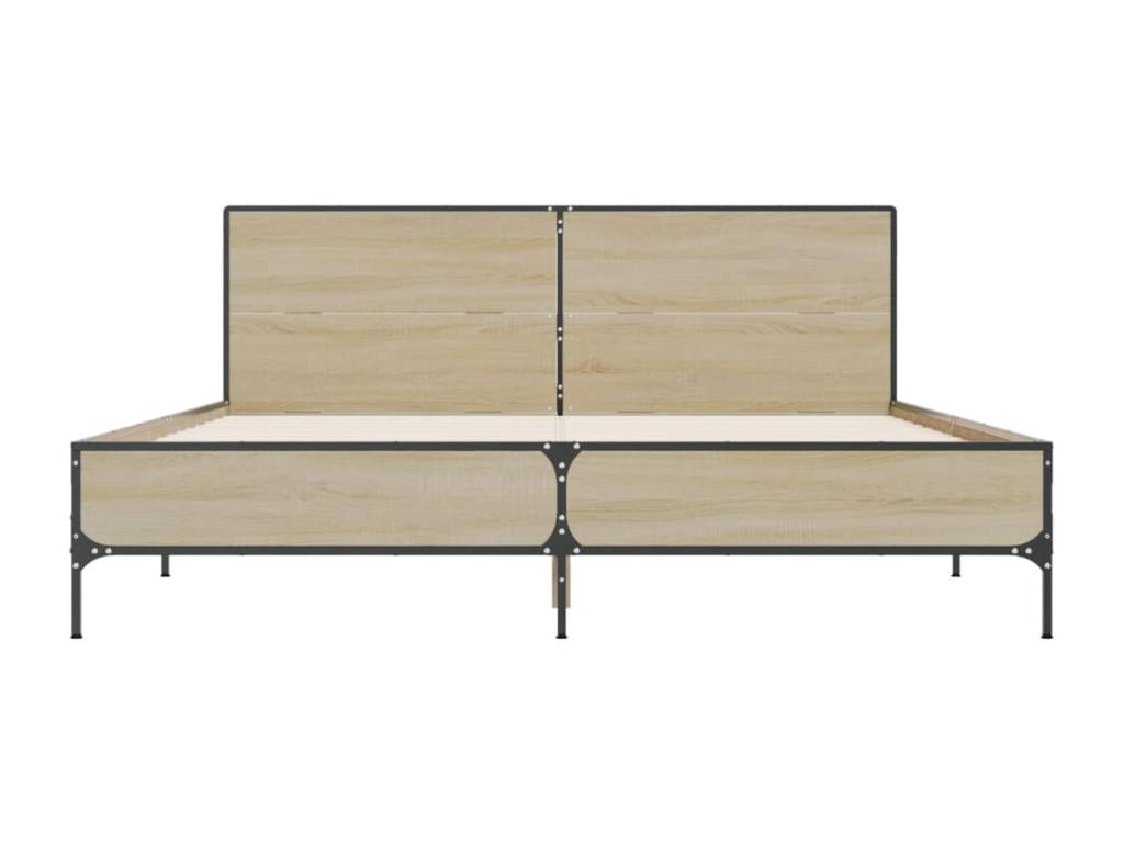 Brown Engineered Wood Bed Frame, 135 x 190 cm