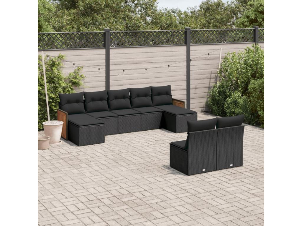 Black Woven Resin Wicker Outdoor Furniture Set - dlz1766583512691