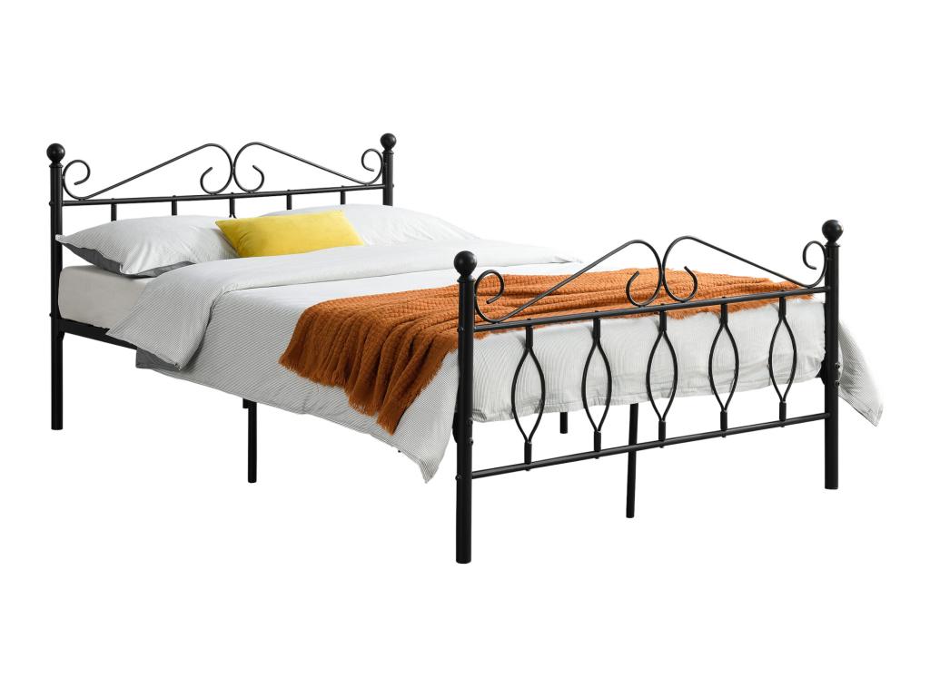Black Metal Bed Frame, 140 x 200 cm