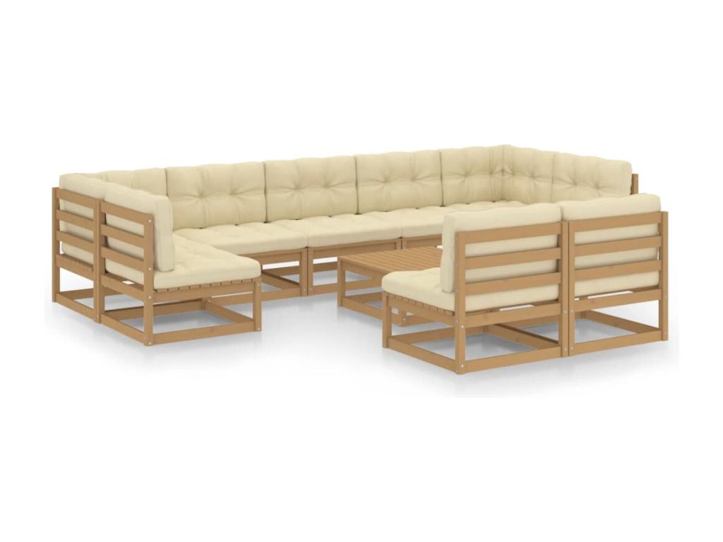 Brown Pine Wood Outdoor Furniture Set - dlz1766583195488