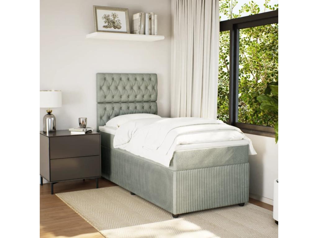 Gray Velvet Mattress, 80 x 200 cm - dlz1766583497097