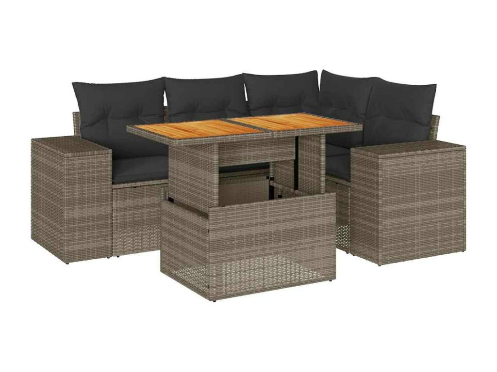 Gray Woven Resin Wicker Outdoor Furniture Set - dlz1766583150589