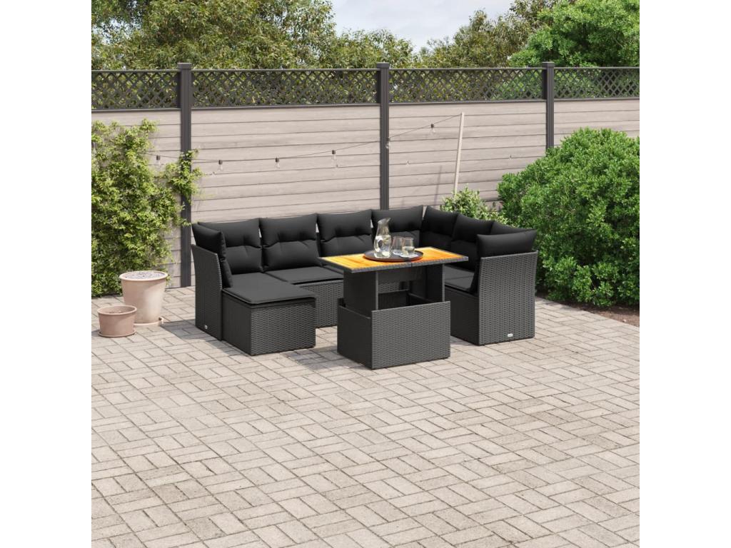 Black Woven Resin Wicker Outdoor Furniture Set - dlz1766583554844