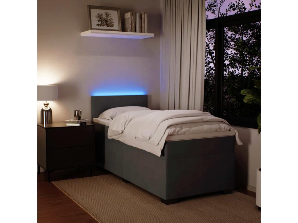 Gray Velvet Mattress, 80 x 200 cm - dlz1766583080647