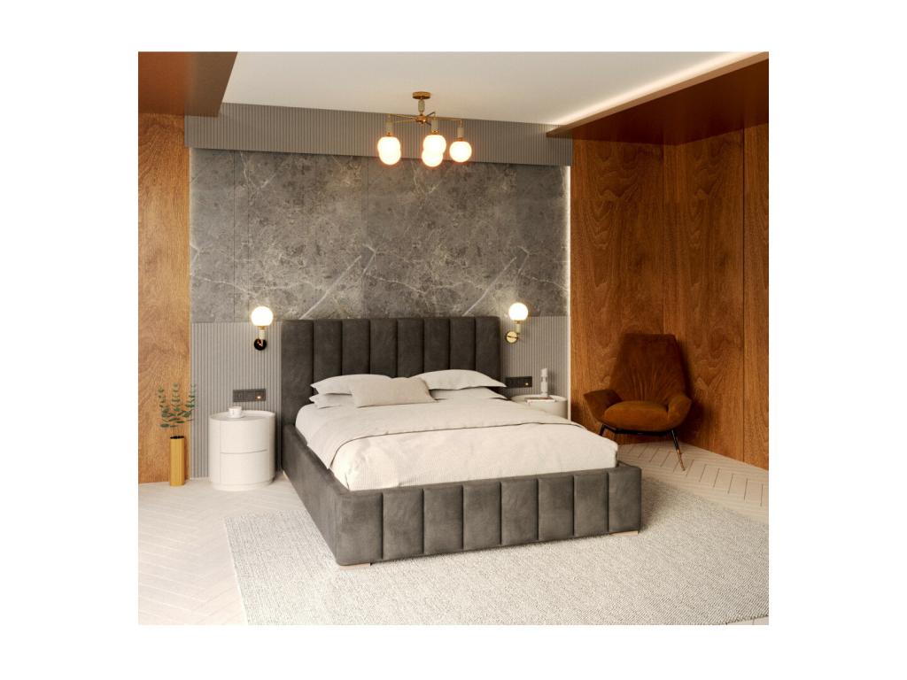 Gray Bed, 120 x 200 cm