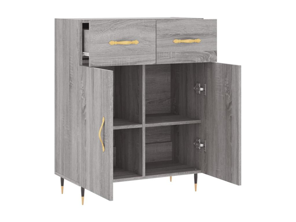 Gray Engineered Wood Sideboard, 69.5 x 34 x 90 cm